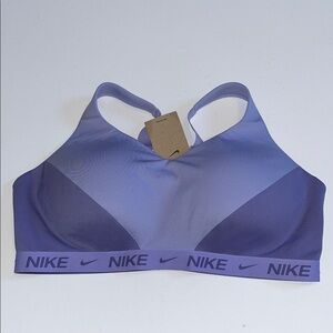 Nike Sports Bra Womens 2X hook & eye pullover Dri-fit purple Indy NWT